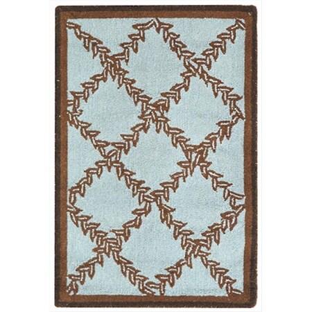 Safavieh 1 ft. - 8 in. x 2 ft. - 6 in. Accent- Transitional Chelsea Blue And Brown Hand Hooked Rug HK230J-2